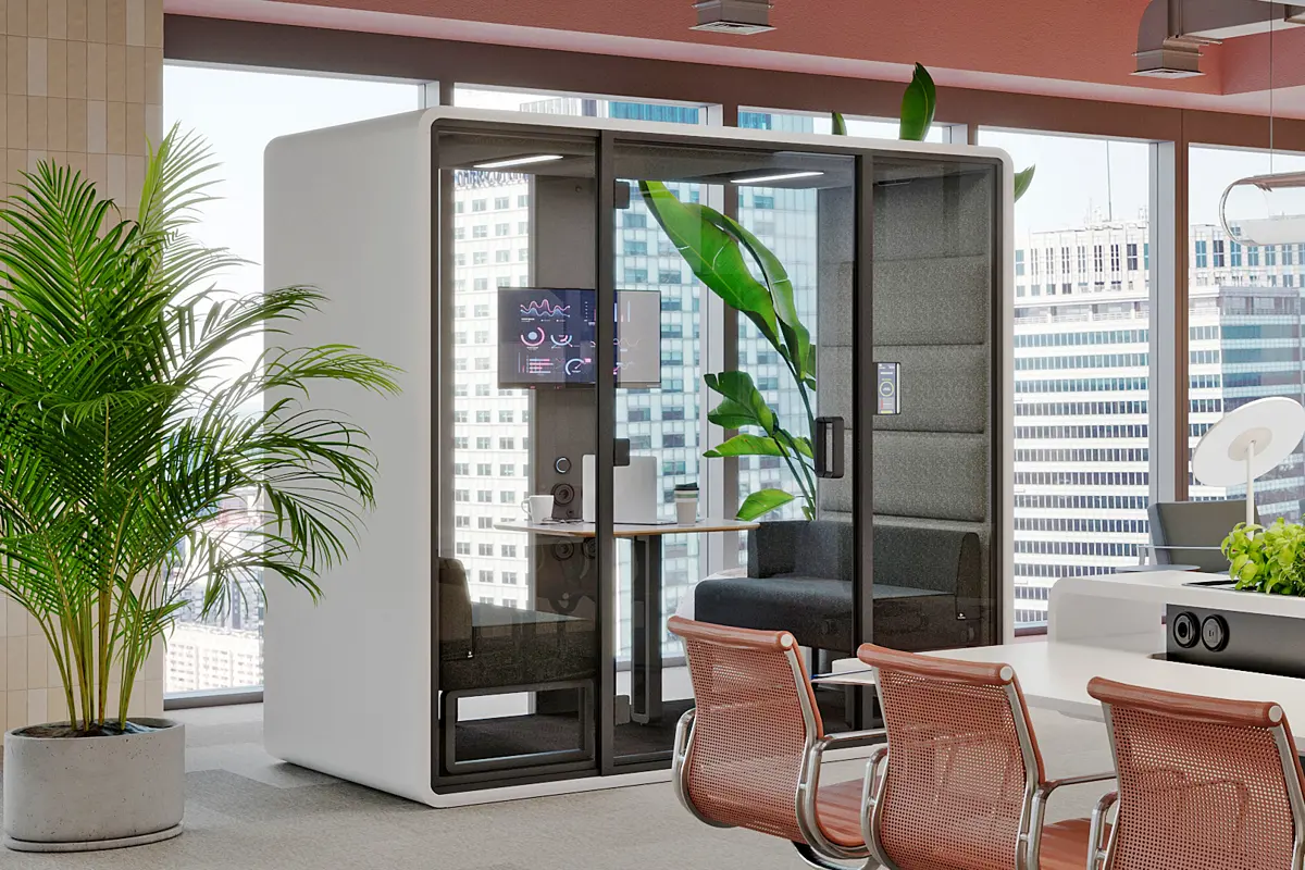 HushFree M meeting pod by Hushoffice for four-person meetings