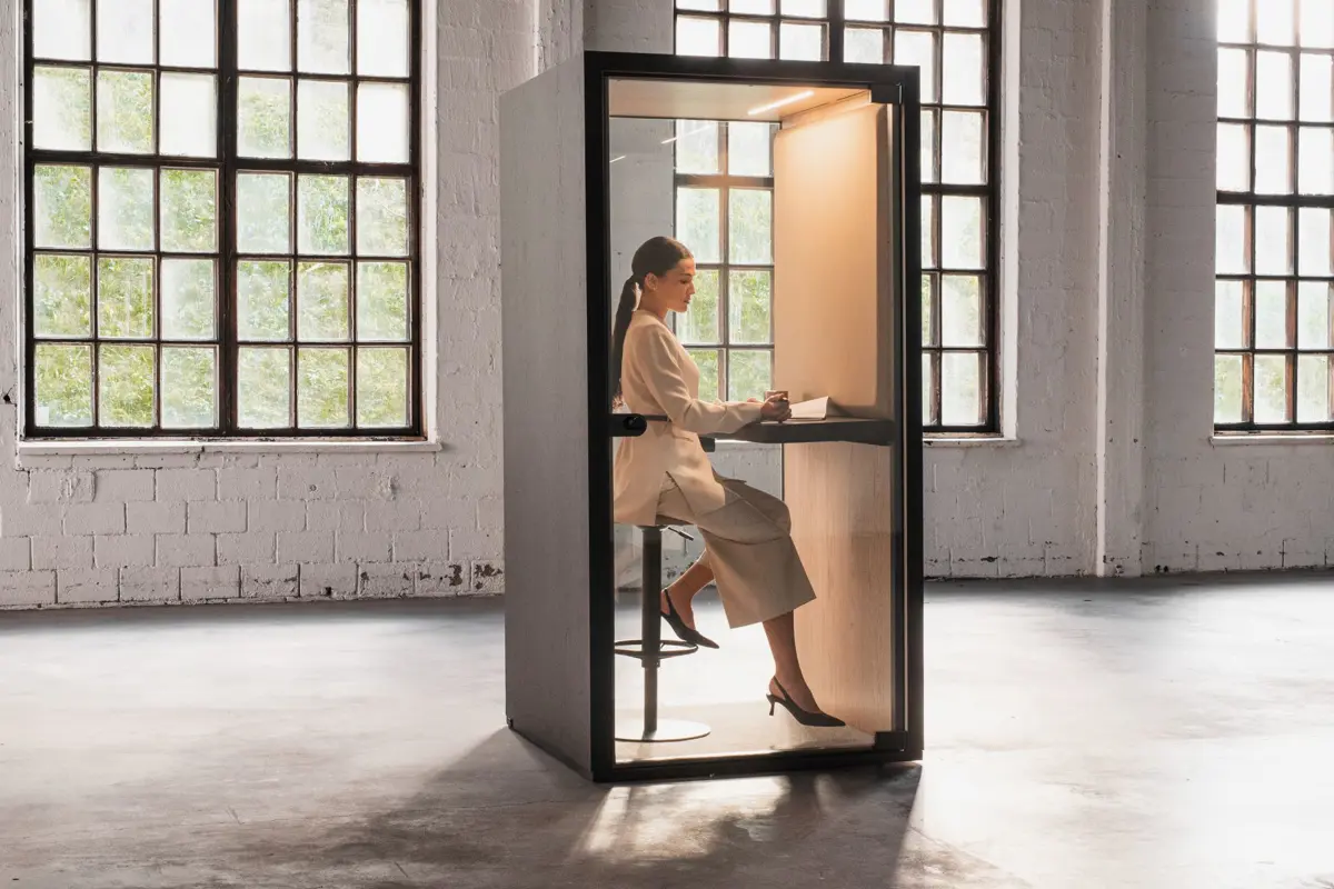 Lohko Box 1 acoustic phone booth by Taiga Concept