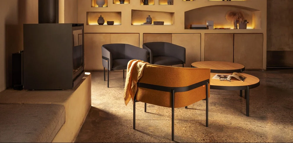 esPattio Marina lounge chairs in a warm shared interior