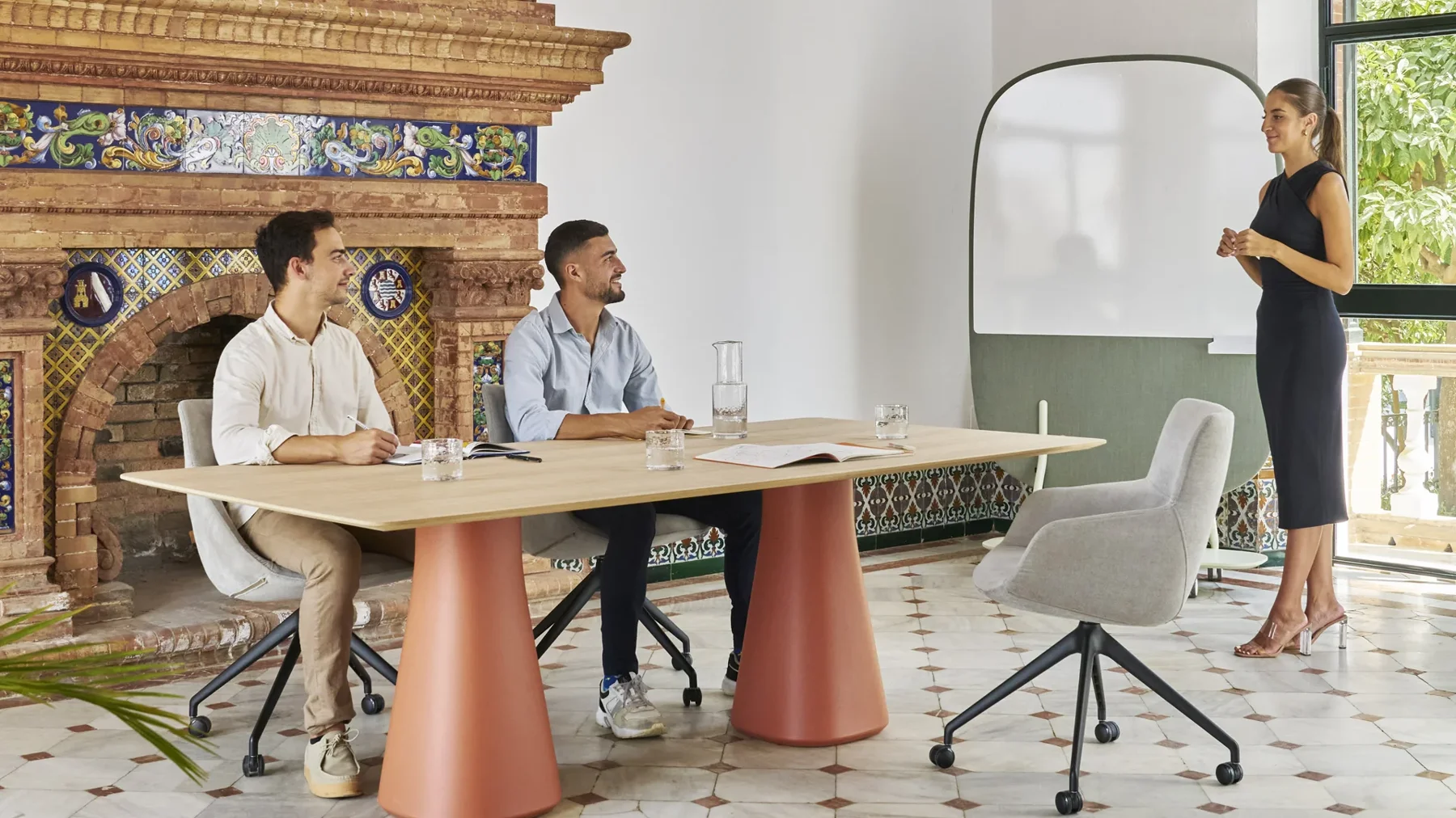esPattio Baelo meeting table in a working interior